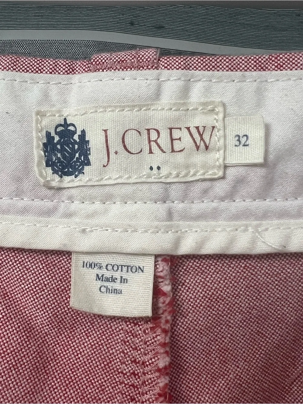 J. Crew Men's Sunwashed Oxford Rose Pink Flat-Front Linen Shorts